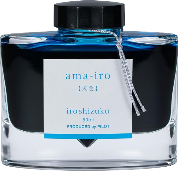 PILOT Iroshizuku Bottled Fountain Pen Ink, Ama-Iro, (Light Blue) 50ml Bottle (69226)