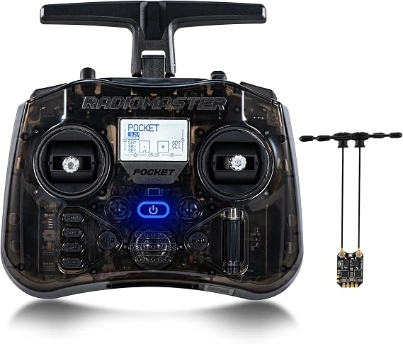 Radiomaster Pocket ELRS Transmitter & RP4TD-M ELRS Nano Receiver Ultimate Low Latency, Long Range FPV Controller Kit with Hall Gimbal & EdgeTX