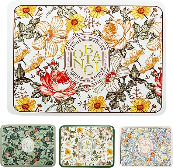 Dish Drying Mat-Upgraded Fantasy Style Draining Mat,Drying Matt Kitchen Counter,Super Absorbent Pad Non-Slip Drain Pad Quick Dry Mats (C:Floral Yellow, L:16*24 in)