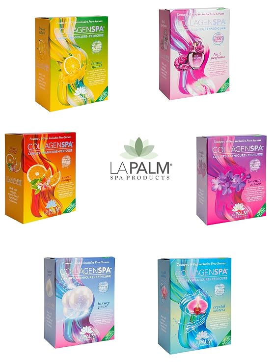 La Palm Collagen Spa Luxury Manicure and Pedicure with Collagen Bubble Crystals - Mix of 6 Scents