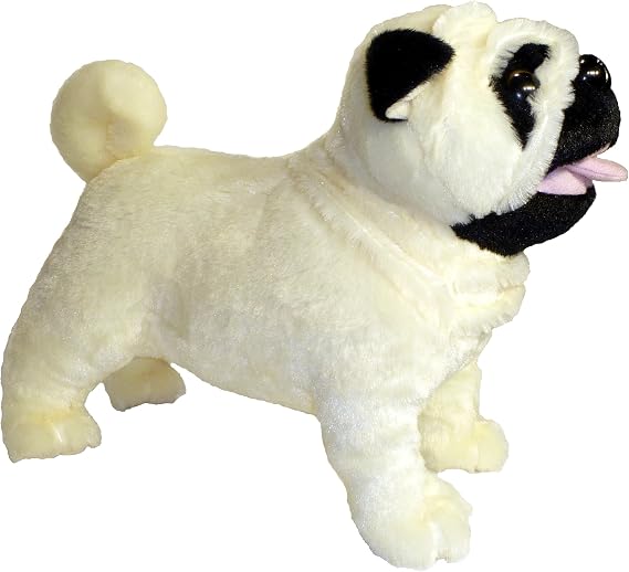 Adore 12" Misfit the Pug Dog Plush Stuffed Animal Toy with Farting Sound