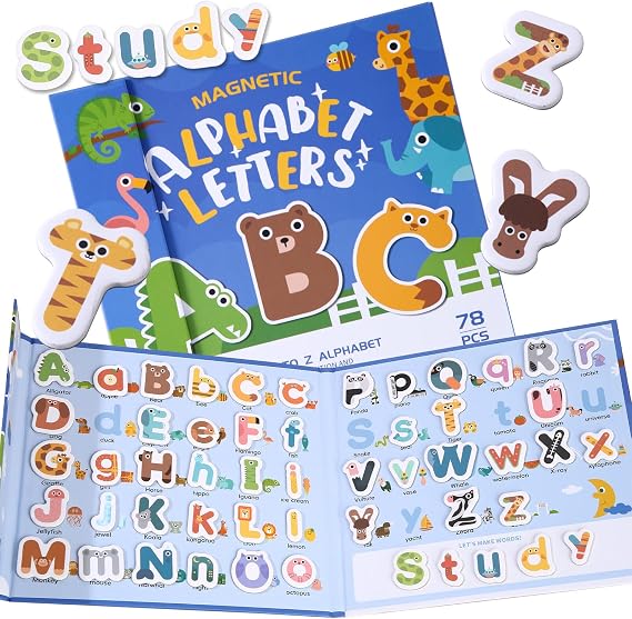 GSINODRS 78 PCS Alphabet Magnets for Kids 3-5 Years Old