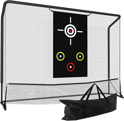 FAHKNS Golf Practice Net, Golf Hitting Net, Hitting Net with Target Cloth for Indoor or Outdoor Use, Nets for Backyard, Heavy Duty with Carry Bag 10 x 7.5FT