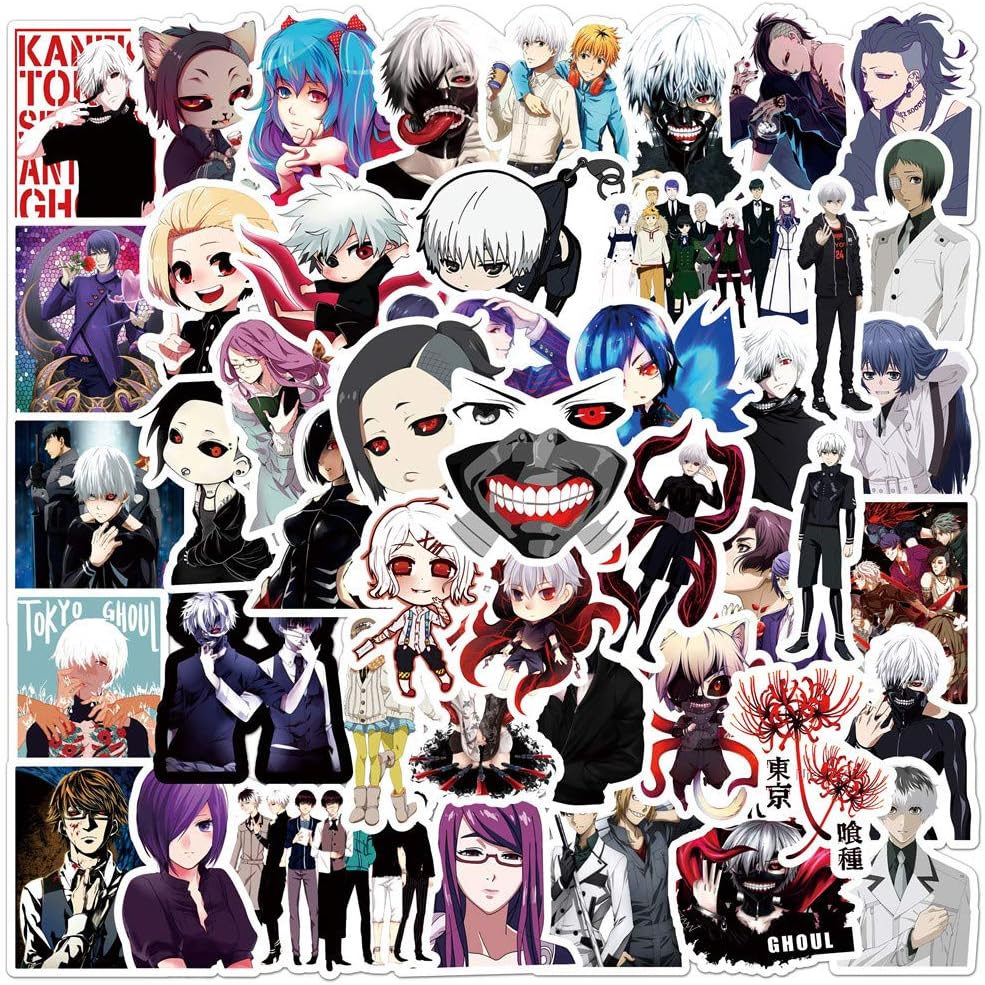 Tokyo Ghoul Stickers, Waterproof, Stylish, Cute, Smartphone Stickers, Reward Stickers, Notebook, Water Bottle, Collage, Guitar, Surfing, Helmet, Suitcase, Carrying Case, Schedule Book, Stickers, Cool, Cute, Funny Sticker