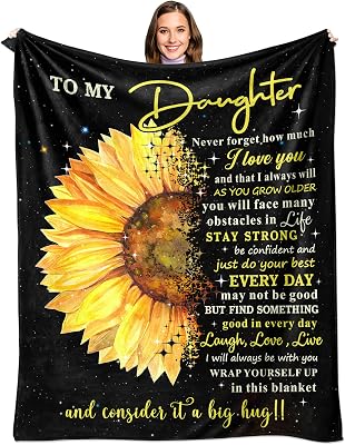 Valentines Day Daughter Gifts - Gift for Daughter for Valentines Day - to My Daughters Blanket 60 x 50 - Daughters Birthday Gifts from MomDad