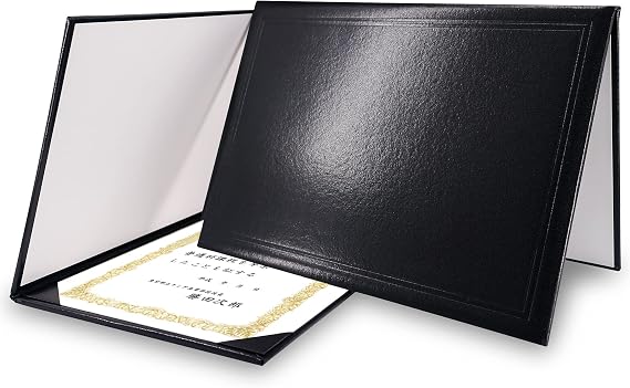 GraduationMall Diploma Cover Certificate Holder Graduation Covers for A4 Paper Classic Smooth Black