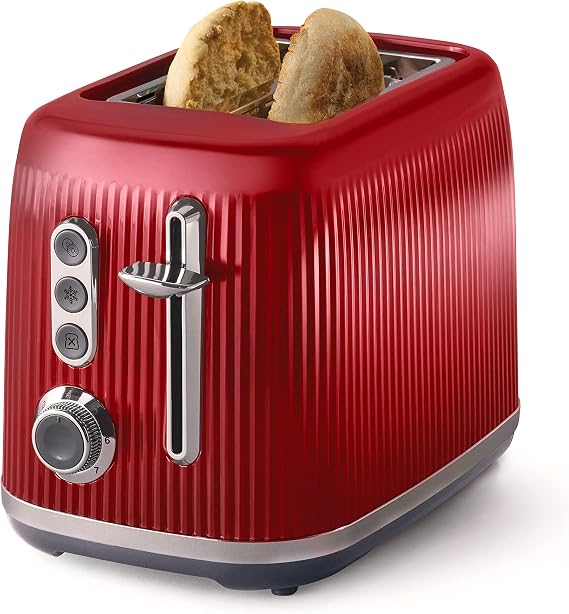 Oster Retro 2-Slice Toaster with Quick-Check Lever, Extra-Wide Slots, Impressions Collection, Red