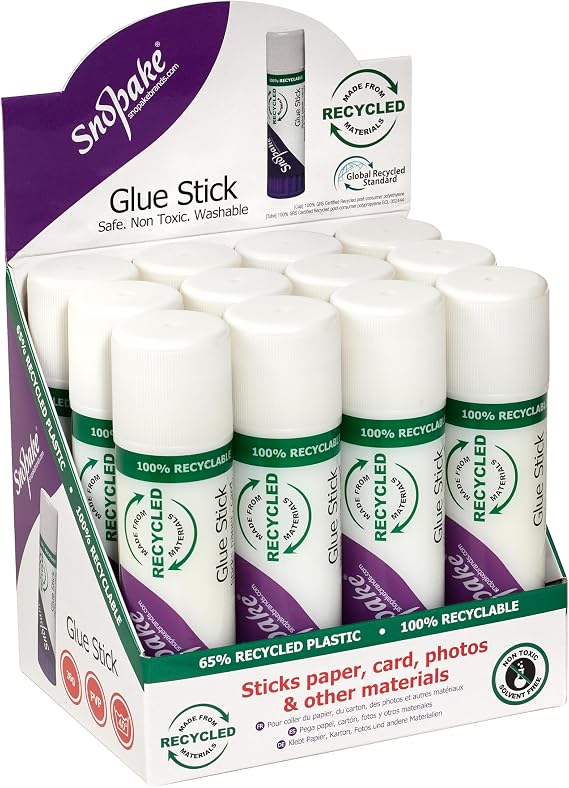 Snopake PVP 36g GlueStick [Pack of 12] Safe, Washable & Non-Toxic [15800] White
