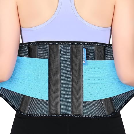 T TIMTAKBO Lower Back Brace for Women Pain Relief(Blue,2XL Fit 39"-48")