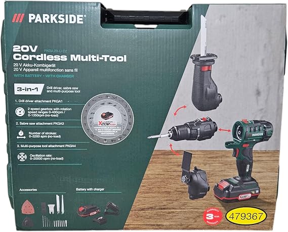 4 in 1 Multi-Tool Cordless Screwdriver, Multi-Function Sander, Jig Saw, Drill
