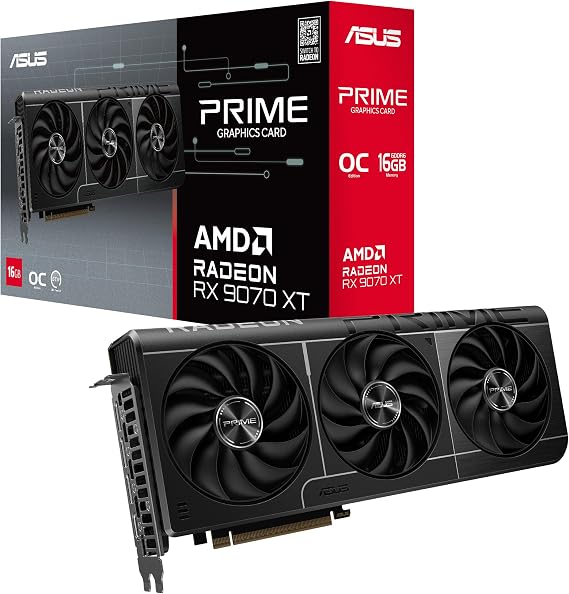 ASUS AMD Radeon RX9070XT Video Card PCIe 5.0 16GB GDDR6 PRIME-RX9070XT-O16G