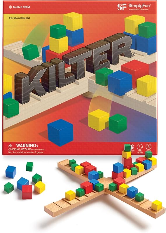 SimplyFun Kilter - The Educational Game of Levers & Motion - Hilarious Family Fun with an Introduction to Physics & Predicting Out - Kids Game - 2 to 4 Players - Ages 8 & Up
