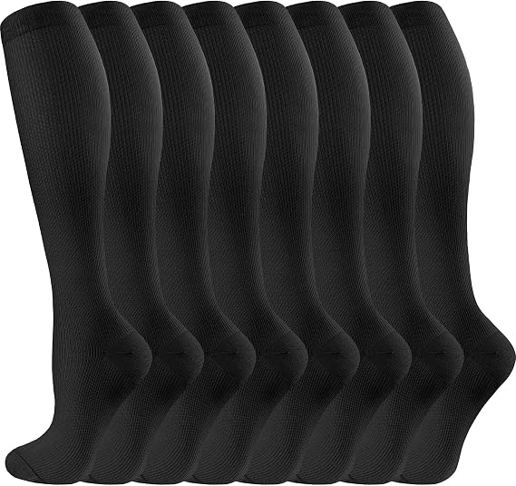 cerpite Compression Socks for Women & Men Circulation 8 Pairs Compression Socks 20-30 mmhg Best for Running,Nurse,Travel