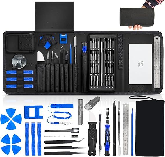 Computer Tool kit,Laptop screwdriver kit,91 PC Precision screwdriver set with spudger tweezers Electronics Repair Tools kit for iPhone/macbook/ps4/ps5/xbox switch controller,Eyeglass,Tablet,Smartphone