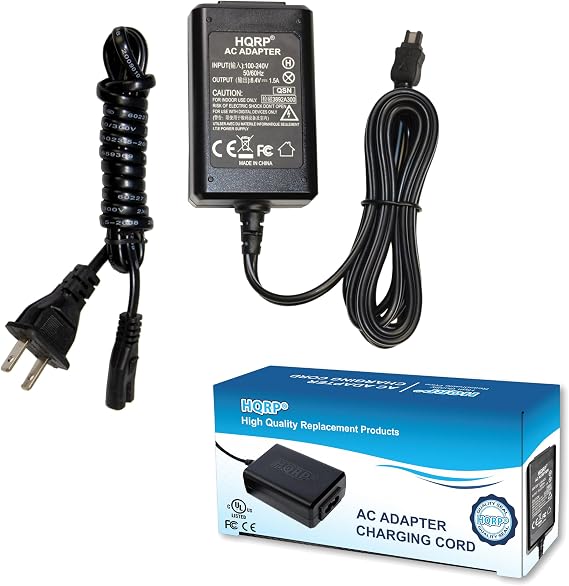 HQRP 8.4 V Camcorder Charger AC Adapter Power Cord for Sony Handycam AC-L200 AC-L25 DCR-SR68 DCR-SX44 HDR-XR100