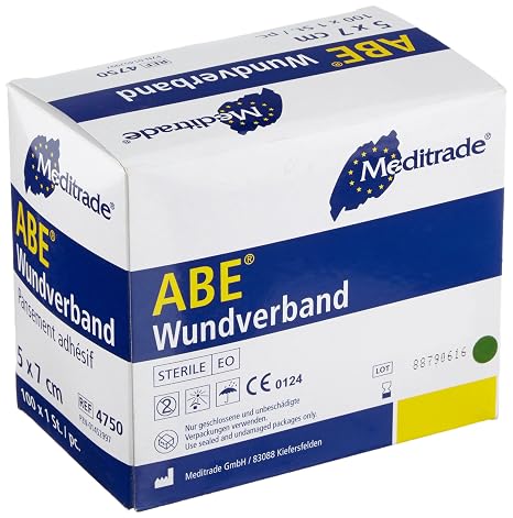 Meditrade 4750 Abe Sterile Wound Dressing 5 cm Length x 7 cm Width (Pack of 100)
