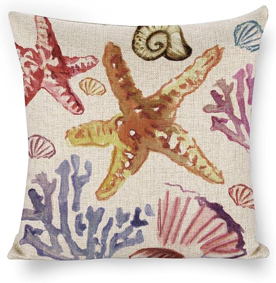 Throw Pillow Covers 18x18 Beach Summer Square Decorative Pillow Cases Cushion Covers for Couch Bed Sofa