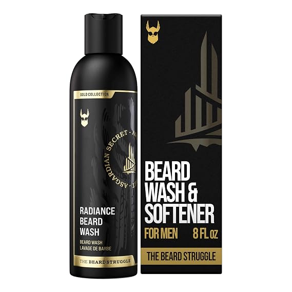 The Beard Struggle Radiance Beard Wash Gold Collection, Asgardian Secret Cleanse, Nourish & Soften Beard Cleanser for Men (8 fl oz)