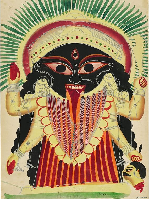 Kalighat Kolkata Calcutta West Bengal India Kali Large Wall Art Print Canvas Premium Poster Mural
