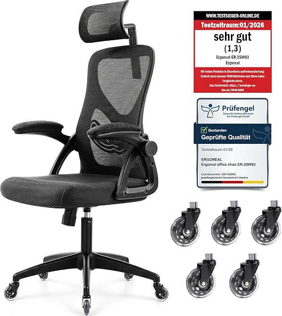 Ergonomic Office Chair with Headrest - Desk Chair Mesh 200kg