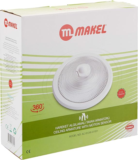 Makel 360° Motion Detection Ceiling Fixture, White