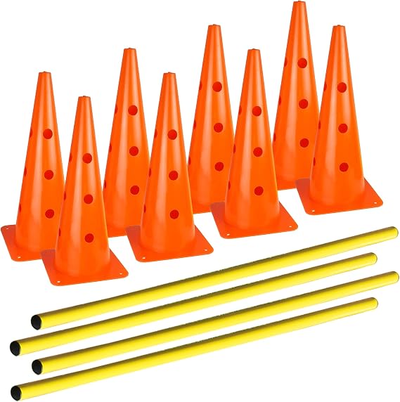 AGORA Hurdle Cone Set - 8 Cones and 4 Poles