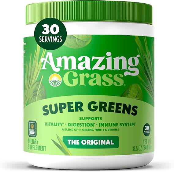 Amazing Grass Super Greens Powder Original, 30 Servings, 8.5 oz