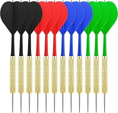 CyeeLife Steel Tip Darts,12 Pack Metal Tip Dart Set, Darts Metal Tip Set, Metal Darts for Dartboard