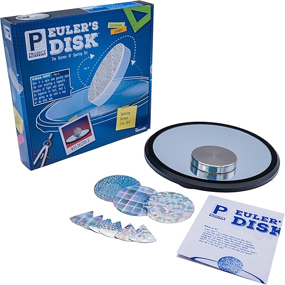 Toysmith Eulers Disk Desk Toys Office Adults - Create Hypnotic Light Refraction Sound Display - Science Decor Home And Workspace - Kinetic Motion Physics Models Kids 8+