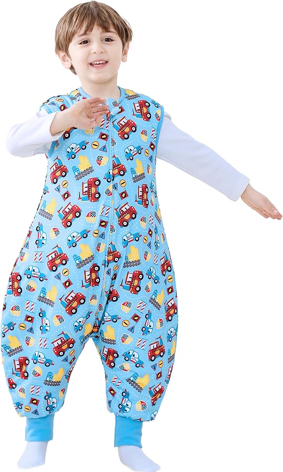Toddler Sleep Sack with Feet,1.0 TOG Sleep Sacks with Legs,9-24 Months, 2T, 3T, 4T, 5T 6T 7T for Boys Girls