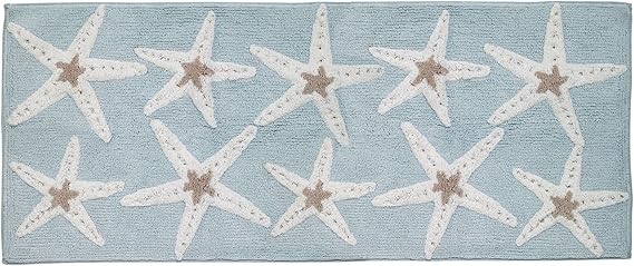 Avanti Linens - Coastal Bathroom Rug 24x60, Soft & Absorbent Cotton | Seashell-Inspired Style, Comfortable Underfoot, Absorbent Design, Guest Bath Essential, Easy Care