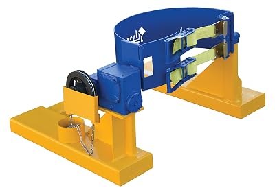 Vestil DCR-205-20 Steel Fork Truck Drum CarrierRotator for Steel Drums 55 Gallon 2000 Lb. Capacity Yellow
