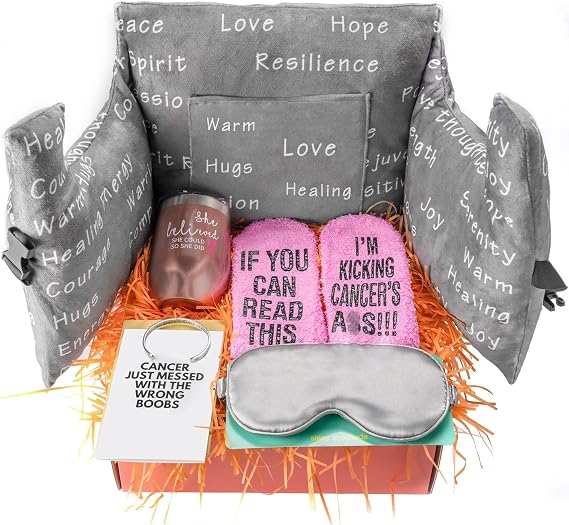 Breast Cancer Gifts for Women, Get Well Soon Gifts for Women, Breast Cancer Awareness Care Package with Mastectomy Pillow