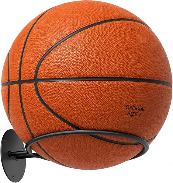 susswiff Basketball Holder Wall Mount - Football Wall Mount for Display, Basketball Storage Rack for Balls, Ball Holder as Sports Room Decor, Boys Room Accessories Soccer Wall Decor