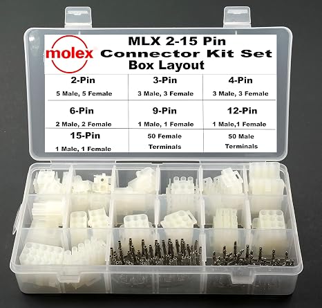 Molex 2-15 Pin ~14.0A~ Connector Kit (130pcs (MLX) ~20Amp)