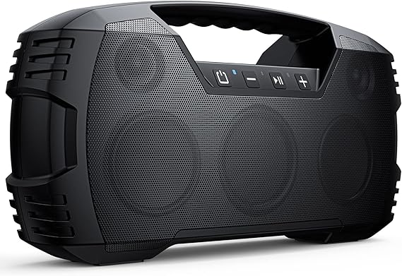 Outdoor Bluetooth Speaker, IPX7 Waterproof, 90W Peak, 32H, Black