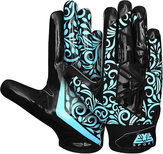 Exotic American Football Gloves (Sky Blue, X-Large)
