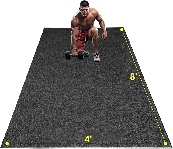 BesWin Large Exercise Mat, 8' x 6'/8' x 4'/6' x 4' (6mm/8mm)