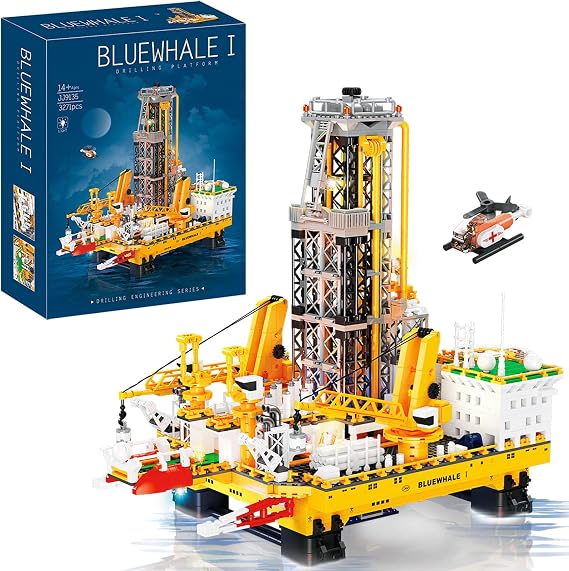 Offshore Oil Platforms Model Kit with LED Lights, A-JJ9135