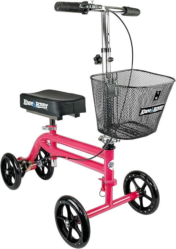 KneeRover Steerable Knee Scooter for Adults, Pink