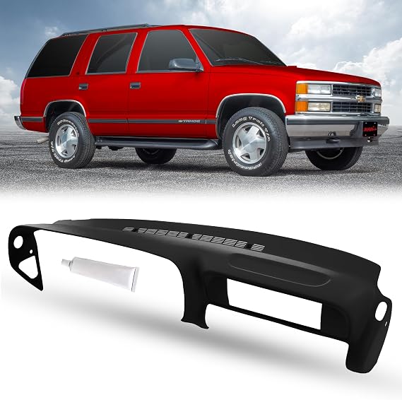 DashSkin Dash Cover Compatible with 1997-2000 Chevy & GMC C1500 K1500 Tahoe Suburban Yukon & 1997-2000 Escalade in Black - Hard Molded Plastic Dashboard Cap