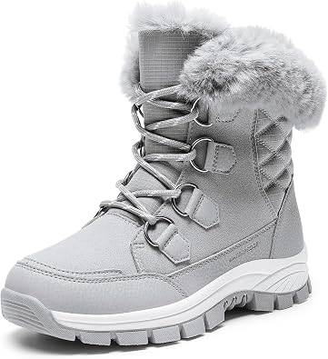 DREAM PAIRS Waterproof Snow Boots for Women, Faux Fur Cozy Warm Insulated Winter Boots Lace Up Mid-Calf Outdoor Shoes for Walking Hiking Hespera