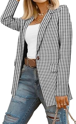 CRAZY GRID Women Business Casual Blazers with Lined Professional Work Suit Jacket with Pockets