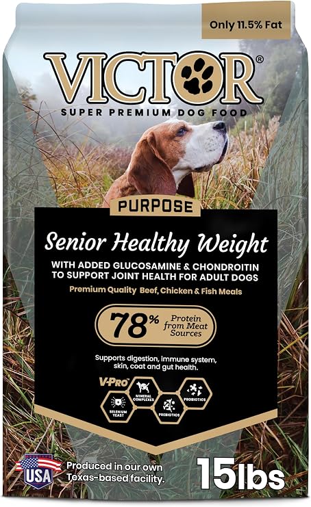 VICTOR Purpose - Senior Healthy Weight Management Dry Dog Food, 15 lb