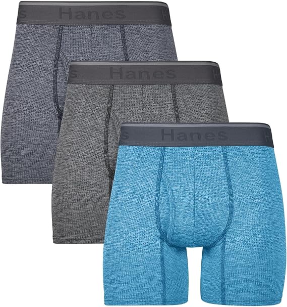 Hanes Men's Comfort Flex Fit Breathable Stretch Mesh Boxer Brief 3 Pack Boxer Briefs