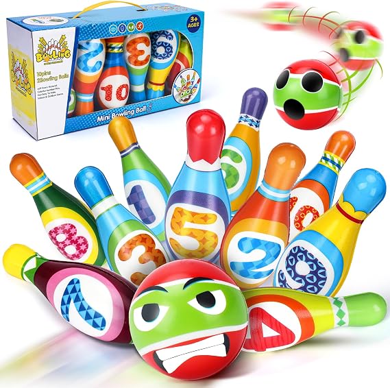 3-6 Year Old Boy Girl Toddler Toys: Kids Early Educational Toy Gift Active Game for Kids Girls Boys Age 3 4 5 Toddler Birthday Present Gift Party Games Bowling Set Toy for 3-5 Year Olds Kid Chil