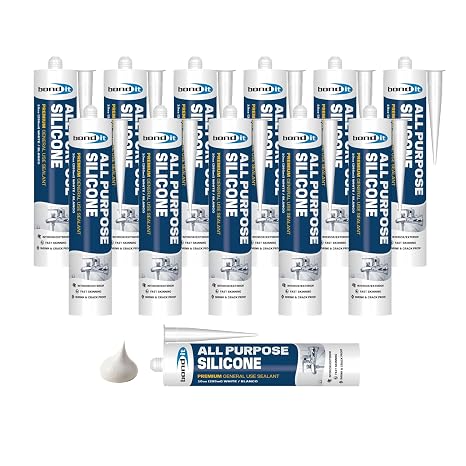 Bond It All Purpose Silicone, Sealant, 10 oz, Pack of 12, White