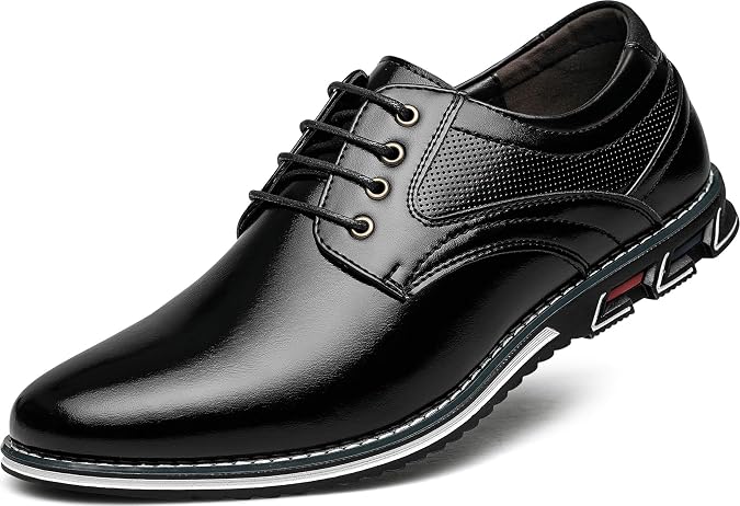 Men's Casual Dress Shoes Comfortable Fashion Dress Sneakers Men Office Classic Mens Oxfords Leather Business Casual Shoes Formal