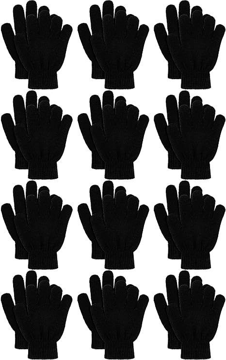 Remifa 12 Pairs Kids Winter Gloves, Christmas Gifts for kids Children Warm Magic Knit Gloves for Boys Girls
