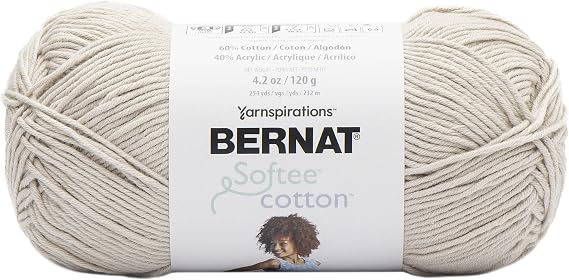 Bernat Softee Cotton Yarn for Crocheting Soft, Feather Gray